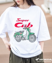 【s】〔HONDA×MONSTER WORLD〕バイクイラストTシャツ super cub/CC110
