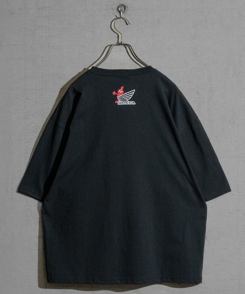 [LIKE THE MOST]ライディング バイク オーバー Tシャツ 3color セール】【s】〔HONDA×MONSTER WORLD〕バイクイラストTシャツ