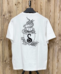 CREST DRAGON EMB ヘンリーネック半袖Tシャツ