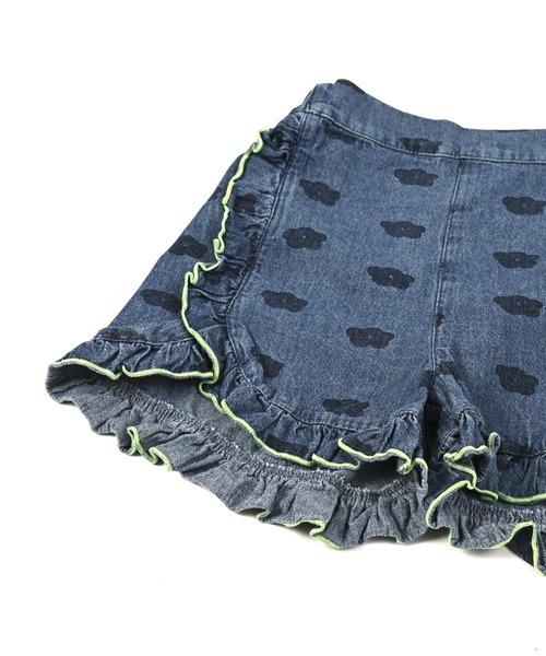 CALMIA（カルミア）の「フラワーPTデニムフリルキュロットパンツ（80～150cm）（デニムパンツ・キッズ・ブルー/ネイビー・100/150/140/110/90/80/130/120）」の16枚目の写真