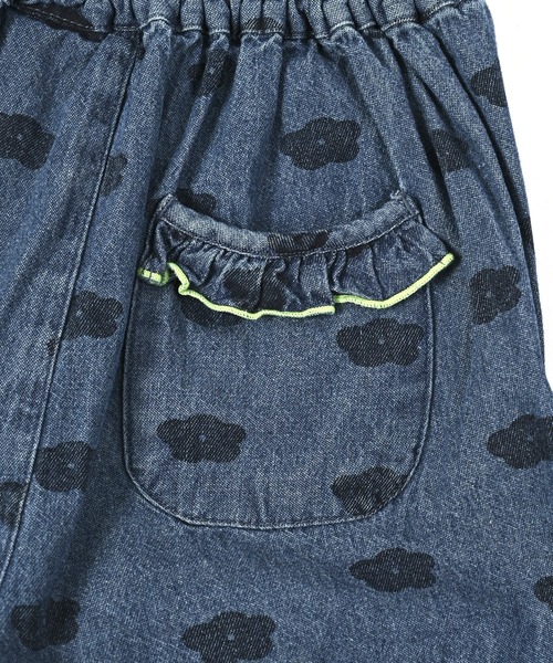 CALMIA（カルミア）の「フラワーPTデニムフリルキュロットパンツ（80～150cm）（デニムパンツ・キッズ・ブルー/ネイビー・100/150/140/110/90/80/130/120）」の4枚目の写真
