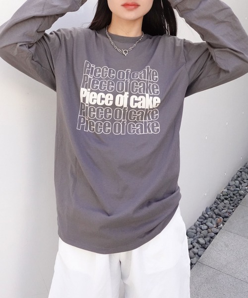 CORNERS(コーナーズ)の「piece of cakeプリント長袖Tシャツ(Tシャツ/カットソー・レディース・スミクロ/オフホワイト・L/M)」の9枚目の写真