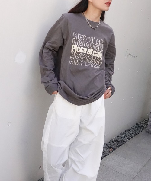 CORNERS(コーナーズ)の「piece of cakeプリント長袖Tシャツ(Tシャツ/カットソー・レディース・スミクロ/オフホワイト・L/M)」の7枚目の写真