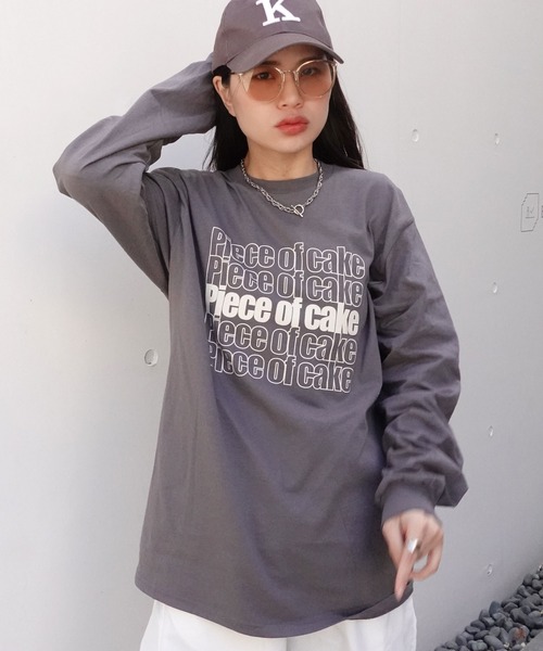 CORNERS(コーナーズ)の「piece of cakeプリント長袖Tシャツ(Tシャツ/カットソー・レディース・スミクロ/オフホワイト・L/M)」の6枚目の写真