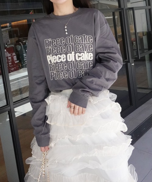 CORNERS(コーナーズ)の「piece of cakeプリント長袖Tシャツ(Tシャツ/カットソー・レディース・スミクロ/オフホワイト・L/M)」の11枚目の写真