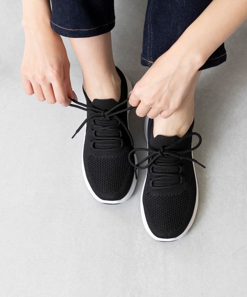 welleg（ウェレッグ）の「やわらかフィット ニットスニーカー（スニーカー・レディース・ブラック系その他2・36/37/38/39/40/41）」の9枚目の写真