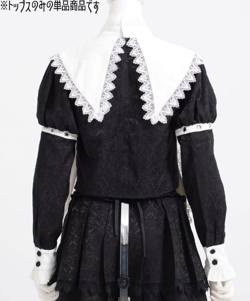 ililil（イルイルイル）の「『ililil/イルイルイル』【ゴシック地雷ちゃんとっぷす】十字架チャーム付きシスター風襟長袖ブラウス（シャツ/ブラウス・レディース・ブラック・FREE）」の10枚目の写真