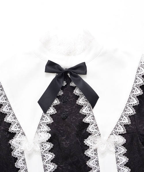 ililil（イルイルイル）の「『ililil/イルイルイル』【ゴシック地雷ちゃんとっぷす】十字架チャーム付きシスター風襟長袖ブラウス（シャツ/ブラウス・レディース・ブラック・FREE）」の11枚目の写真