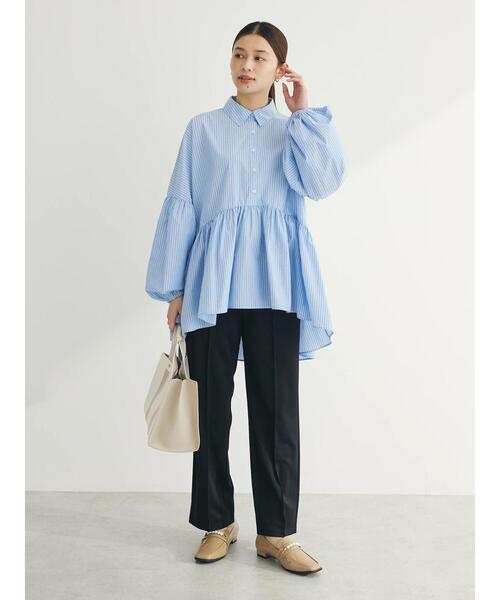 ELENCARE DUE（エレンカーレデュエ）の「・ELENCARE　DUE　ギャザーキリカエチュニック（チュニック・レディース・ベージュ/サックスブルー/オフホワイト・FREE）」の17枚目の写真