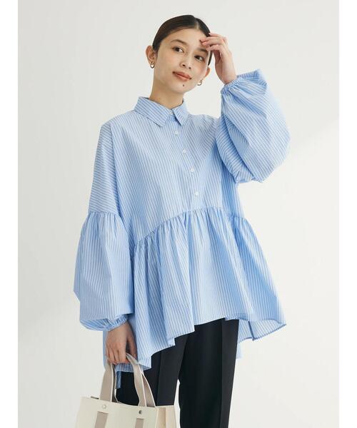 ELENCARE DUE（エレンカーレデュエ）の「・ELENCARE　DUE　ギャザーキリカエチュニック（チュニック・レディース・ベージュ/サックスブルー/オフホワイト・FREE）」の20枚目の写真