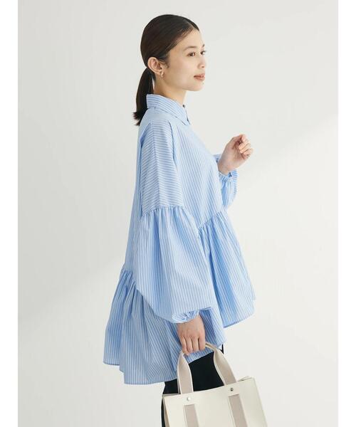 ELENCARE DUE（エレンカーレデュエ）の「・ELENCARE　DUE　ギャザーキリカエチュニック（チュニック・レディース・ベージュ/サックスブルー/オフホワイト・FREE）」の21枚目の写真