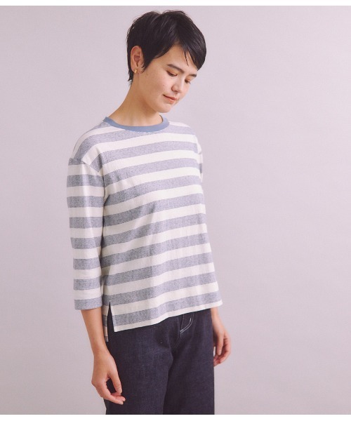SIPULI(シプリ)の「Graph Border Jersey ロングTシャツ(Tシャツ/カットソー・レディース・ブラウン・2)」の10枚目の写真