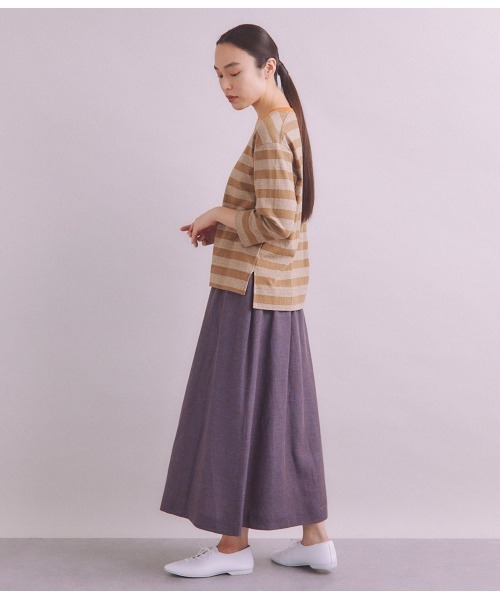 SIPULI(シプリ)の「Graph Border Jersey ロングTシャツ(Tシャツ/カットソー・レディース・ブラウン・2)」の14枚目の写真