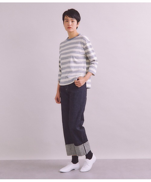 SIPULI(シプリ)の「Graph Border Jersey ロングTシャツ(Tシャツ/カットソー・レディース・ブラウン・2)」の15枚目の写真