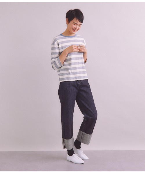 SIPULI(シプリ)の「Graph Border Jersey ロングTシャツ(Tシャツ/カットソー・レディース・ブラウン・2)」の16枚目の写真