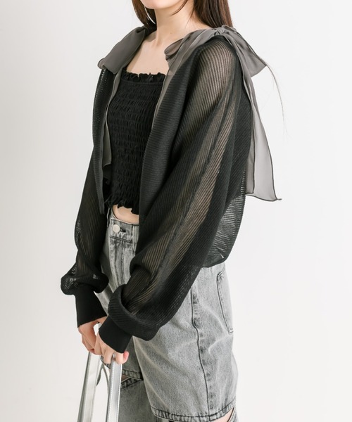 OLIVE des OLIVE（オリーブデオリーブ）の「肩リボンシャーリングキャミソール（パットあり）　1041060650（キャミソール・レディース・ライトグレー/ブラック/オフホワイト・FREE）」の15枚目の写真