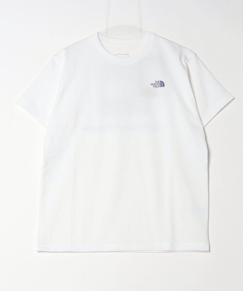 THE NORTH FACE（ザノースフェイス）の「ザ ノース フェイス THE NORTH FACE S/S Bandana Square Logo Tee_ショートスリーブバンダナスクエアロゴティー（Tシャツ/カットソー・レディース・ブルー/ラベンダー/ホワイト×ネイビー/ブラック・M/L/XL/S）」の2枚目の写真