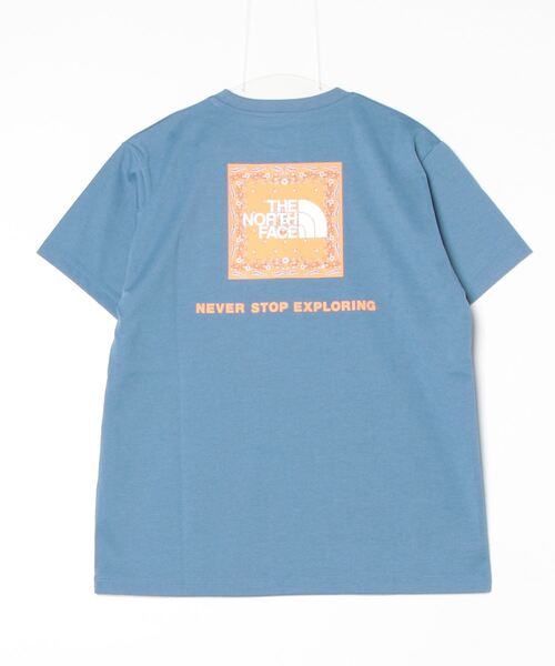 THE NORTH FACE（ザノースフェイス）の「ザ ノース フェイス THE NORTH FACE S/S Bandana Square Logo Tee_ショートスリーブバンダナスクエアロゴティー（Tシャツ/カットソー・レディース・ブルー/ラベンダー/ホワイト×ネイビー/ブラック・M/L/XL/S）」の7枚目の写真