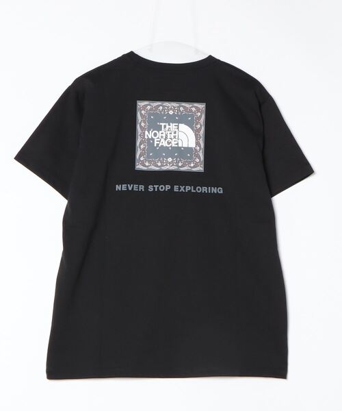 THE NORTH FACE（ザノースフェイス）の「ザ ノース フェイス THE NORTH FACE S/S Bandana Square Logo Tee_ショートスリーブバンダナスクエアロゴティー（Tシャツ/カットソー・レディース・ブルー/ラベンダー/ホワイト×ネイビー/ブラック・M/L/XL/S）」の5枚目の写真