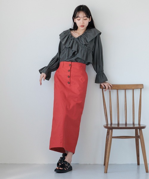 LOWRYS FARM（ローリーズファーム）の「フリルクロスギャザーブラウス６Ｓ 112820（シャツ/ブラウス・レディース・ホワイト/その他/チャコールグレー/ブラック/ブルー系その他/ホワイト系その他・FREE）」の20枚目の写真