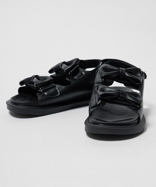 ROOPTOKYO（ループトウキョウ）の「リボン スポーツサンダル（サンダル・レディース・ブラック/ホワイト・38/36）」の2枚目の写真