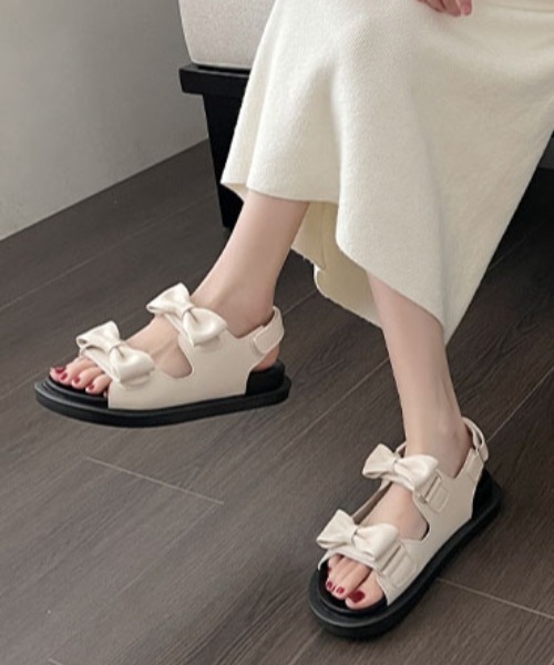 ROOPTOKYO（ループトウキョウ）の「リボン スポーツサンダル（サンダル・レディース・ブラック/ホワイト・38/36）」の3枚目の写真