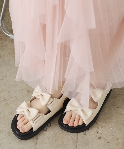 ROOPTOKYO（ループトウキョウ）の「リボン スポーツサンダル（サンダル・レディース・ブラック/ホワイト・38/36）」の17枚目の写真