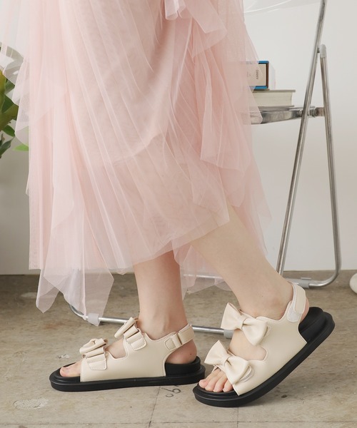 ROOPTOKYO（ループトウキョウ）の「リボン スポーツサンダル（サンダル・レディース・ブラック/ホワイト・38/36）」の18枚目の写真