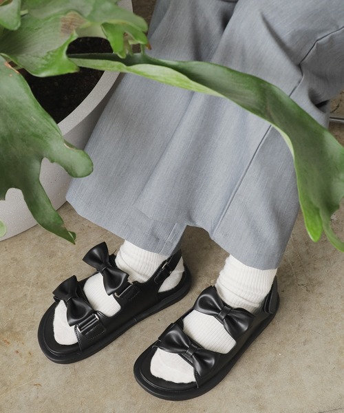 ROOPTOKYO（ループトウキョウ）の「リボン スポーツサンダル（サンダル・レディース・ブラック/ホワイト・38/36）」の20枚目の写真