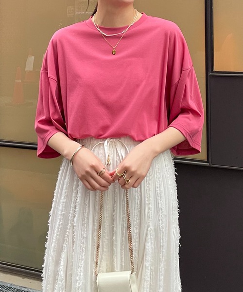 COLLAGE GALLARDAGALANTE(コラージュガリャルダガランテ)の「シアーTシャツ(Tシャツ/カットソー・レディース・ホワイト/ピンク/ブラック/レッド・FREE)」の3枚目の写真