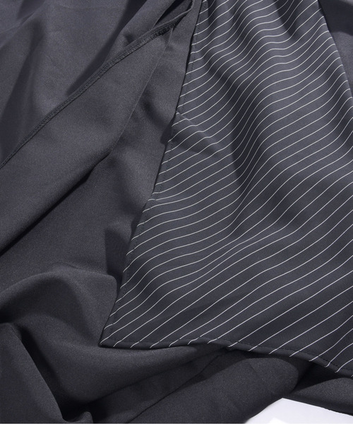 neos（ネオス）の「【neos】ルーズシルエット レイヤード ストライプ 切替 スカート ワイド ドレープ 袴 パンツ（その他パンツ・メンズ・ブラック・MEDIUM/LARGE/X-LARGE）」の13枚目の写真