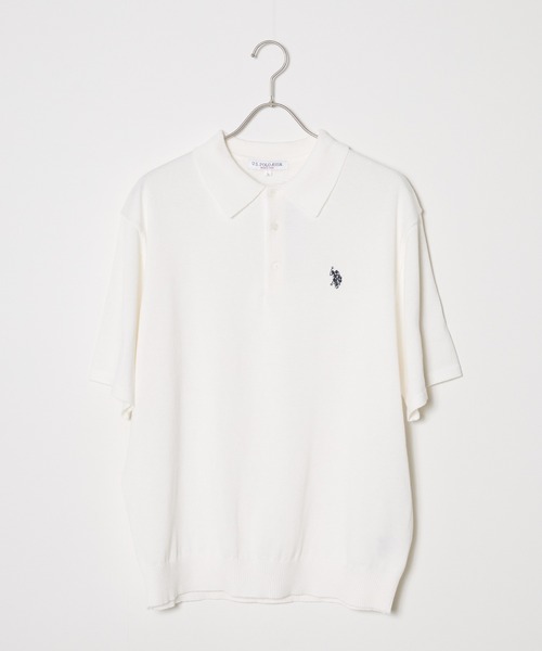U.S. POLO ASSN.（ユーエスポロアッスン）の「U.S. POLO ASSN./ユーエスポロアッスン ニットポロシャツ（ポロシャツ・メンズ・ライトベージュ/モカ/インディゴブルー/オフホワイト/ネイビー/ブラック・LL/M/L）」の2枚目の写真