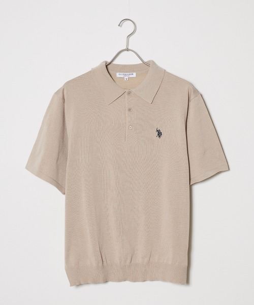 U.S. POLO ASSN.（ユーエスポロアッスン）の「U.S. POLO ASSN./ユーエスポロアッスン ニットポロシャツ（ポロシャツ・メンズ・ライトベージュ/モカ/インディゴブルー/オフホワイト/ネイビー/ブラック・LL/M/L）」の4枚目の写真