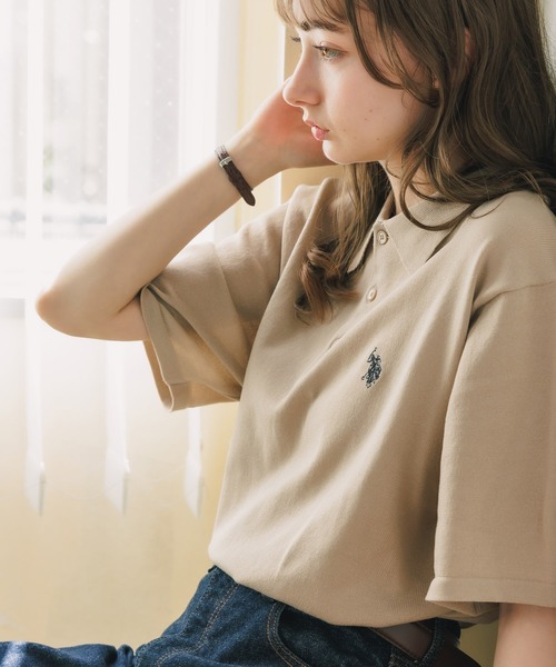 U.S. POLO ASSN.（ユーエスポロアッスン）の「U.S. POLO ASSN./ユーエスポロアッスン ニットポロシャツ（ポロシャツ・メンズ・ライトベージュ/モカ/インディゴブルー/オフホワイト/ネイビー/ブラック・LL/M/L）」の20枚目の写真