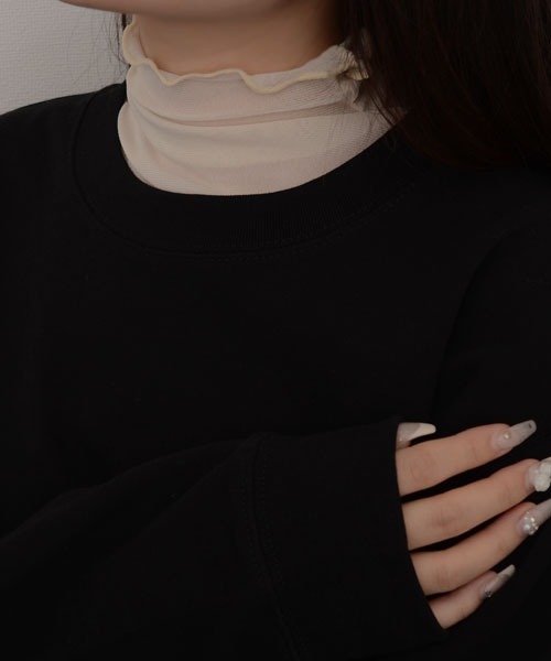 Mayree(メイリー)の「【resonance】シアー メロウデザイン 無地 ハイネック つけ襟【マルチウェイ/オケージョン】(付け襟・レディース・ライトベージュ/ブラック/ホワイト/ライトブルー・FREE)」の22枚目の写真