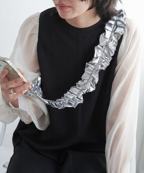 VENCEEXCHANGE(ヴァンスエクスチェンジ)の「ロングシャーリングストラップ(スマホグッズ・レディース・ブラック/ピンク/シルバー系/クリーム/カーキ/ピンクベージュ/その他2/その他1・FREE)」の6枚目の写真