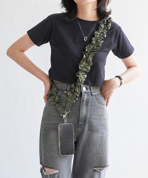 VENCEEXCHANGE(ヴァンスエクスチェンジ)の「ロングシャーリングストラップ(スマホグッズ・レディース・ブラック/ピンク/シルバー系/クリーム/カーキ/ピンクベージュ/その他2/その他1・FREE)」の3枚目の写真