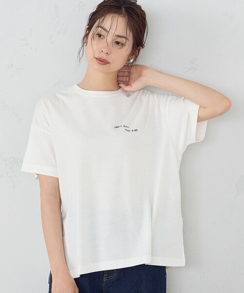 COMME CA ISM（コムサイズム）の「速乾 刺繍 ロゴ Ｔシャツ（Tシャツ/カットソー・レディース・チャコール/ブラック/ホワイト/サックスブルー・SMALL/MEDIUM/LARGE）」の22枚目の写真