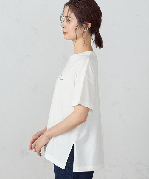 COMME CA ISM（コムサイズム）の「速乾 刺繍 ロゴ Ｔシャツ（Tシャツ/カットソー・レディース・チャコール/ブラック/ホワイト/サックスブルー・SMALL/MEDIUM/LARGE）」の13枚目の写真
