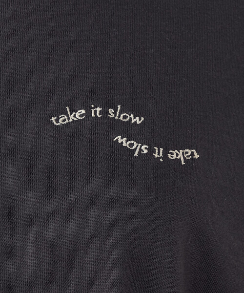 COMME CA ISM（コムサイズム）の「速乾 刺繍 ロゴ Ｔシャツ（Tシャツ/カットソー・レディース・チャコール/ブラック/ホワイト/サックスブルー・SMALL/MEDIUM/LARGE）」の6枚目の写真