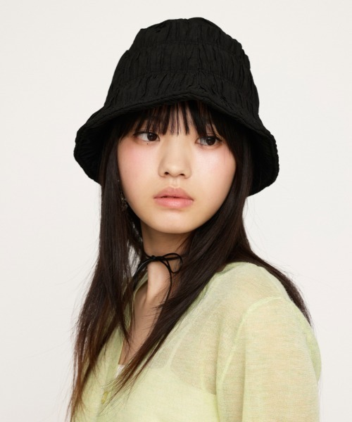 SLY（スライ）の「GATHER PANEL HAT ギャザー パネル ハット（ハット・レディース・ブラック/オフホワイト・FREE）」の20枚目の写真