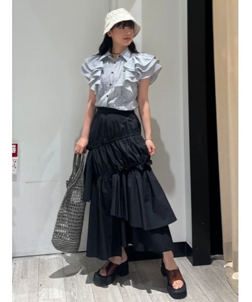 SLY（スライ）の「GATHER PANEL HAT ギャザー パネル ハット（ハット・レディース・ブラック/オフホワイト・FREE）」の21枚目の写真