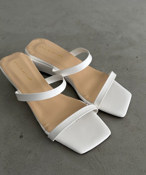 MYMOOD.（マイムード）の「スクエアトゥミュールサンダル（サンダル・レディース・ベージュ/ホワイト/ブラック・23.5cm/24.5cm）」の17枚目の写真