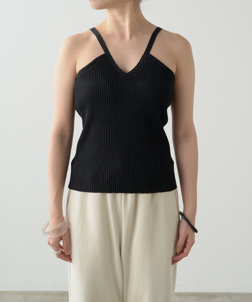 Omekashi（オメカシ）の「カップ付リブニットキャミ（キャミソール・レディース・ブラック/ベージュ・FREE）」の11枚目の写真