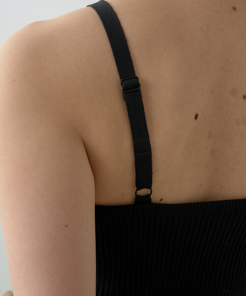 Omekashi（オメカシ）の「カップ付リブニットキャミ（キャミソール・レディース・ブラック/ベージュ・FREE）」の5枚目の写真