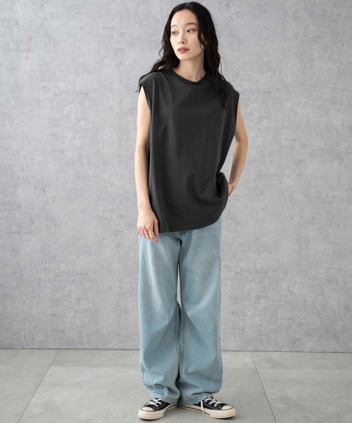 WEGO(ウィゴー)の「WEGO/スリーブレスコットンT(タンクトップ・メンズ・グレー系その他/ブラック/カーキ/ホワイト系その他/ホワイト・SMALL/MEDIUM/LARGE)」の18枚目の写真