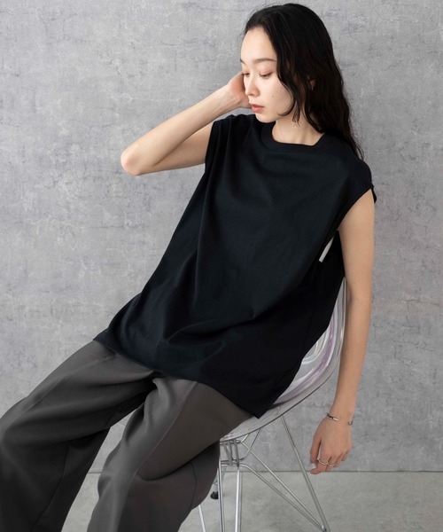 WEGO(ウィゴー)の「WEGO/スリーブレスコットンT(タンクトップ・メンズ・グレー系その他/ブラック/カーキ/ホワイト系その他/ホワイト・SMALL/MEDIUM/LARGE)」の22枚目の写真