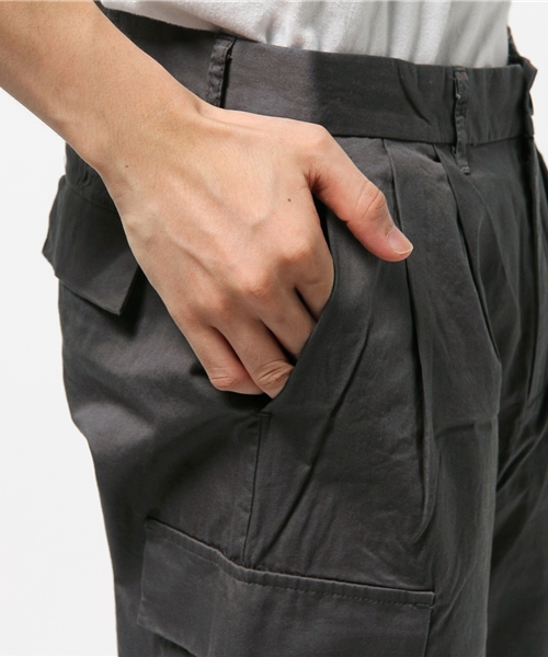 WEGO（ウィゴー）の「WEGO/ワイドカーゴパンツ（カーゴパンツ・メンズ・グレー系その他/カーキ・MEDIUM/LARGE）」の4枚目の写真