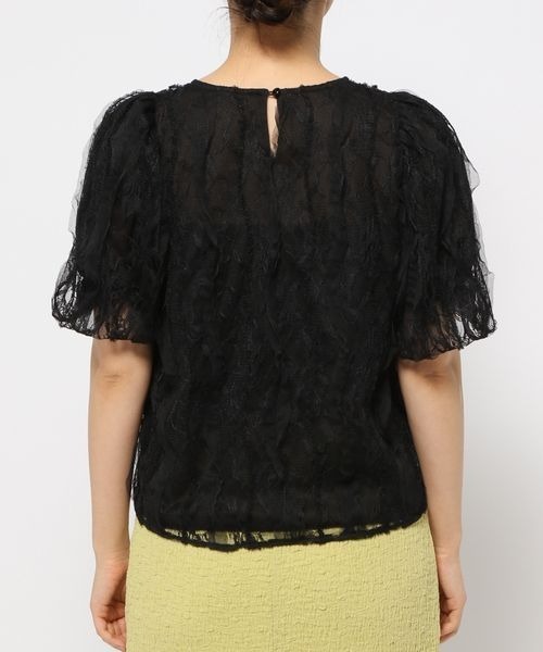 mysty woman(ミスティウーマン)の「チュールレーシークルーネックプルオーバー 128892(シャツ/ブラウス・レディース・オフホワイト/ブラック・FREE)」の8枚目の写真