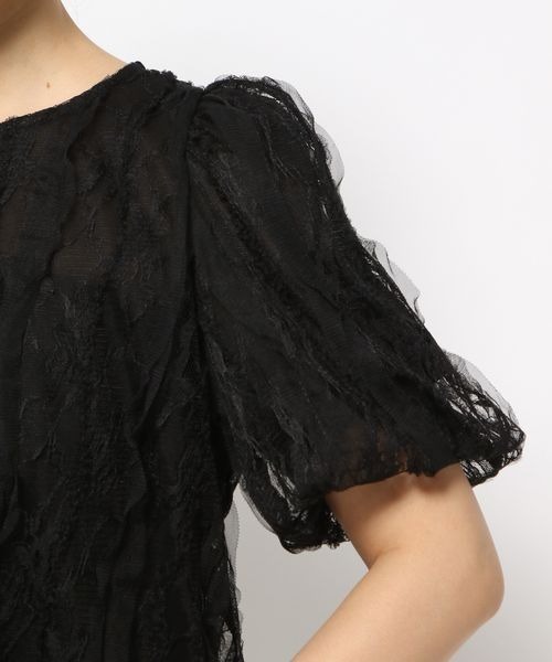 mysty woman(ミスティウーマン)の「チュールレーシークルーネックプルオーバー 128892(シャツ/ブラウス・レディース・オフホワイト/ブラック・FREE)」の11枚目の写真